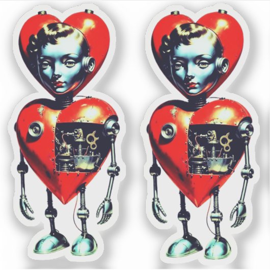VALENTINES ROBOT STICKER (Voorkant)