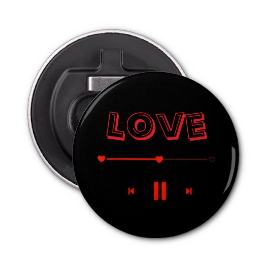 Valentine's Romantic Badge— Cute Love Pin Button Button Flesopener (Voorkant)