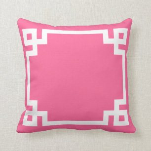 Valentines Roze Griekse Sleutel Kussen