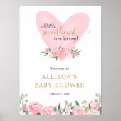 Valentines sweetheart baby shower welcome sign poster (Voorkant)