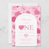 Valentines Sweetheart Candy Birthday Party Kaart (Voorkant)