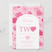 Valentines Sweetheart Candy Birthday Party Kaart (Voorkant)