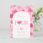 Valentines Sweetheart Candy Birthday Party Kaart (Staand voorkant)