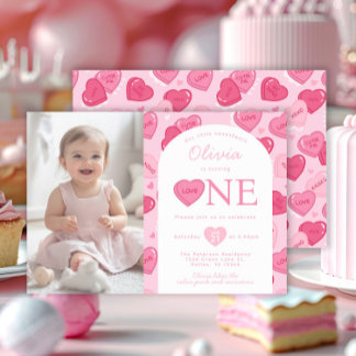 Valentines Sweetheart Candy Birthday Party Kaart
