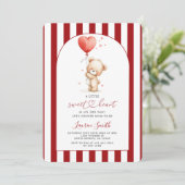 Valentines Sweetheart Teddy Bear Baby Shower Kaart (Staand voorkant)