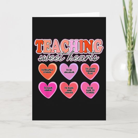 Valentine's Teacher Shirts Teaching Sweethearts, I Kaart (Voorkant)