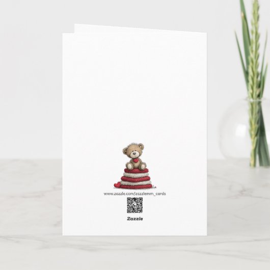 Valentines Teddy Bear Kaart (Achterkant)