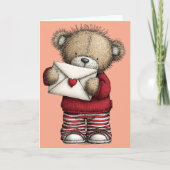 Valentines Teddy Bear Kaart (Voorkant)