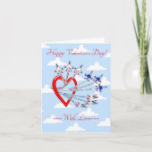 Valentine's Thunderbirds Blauwe Lucht Kaart (Voorkant)