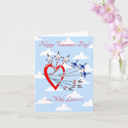 Valentine's Thunderbirds Blauwe Lucht Kaart (Orchidee)