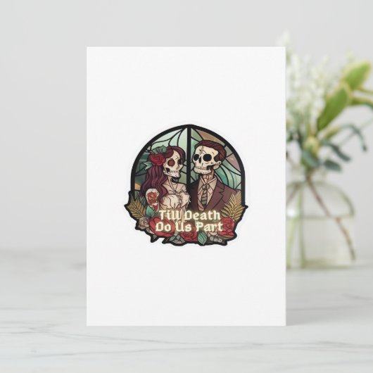 Valentines Till Death Do Us Part Classic Look Feestdagenkaart (Staand voorkant)