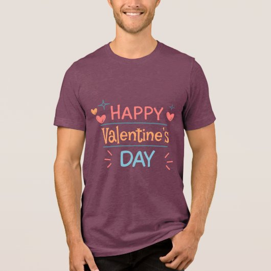 Valentine's Typography Sayings Tri-Blend Shirt (Voorkant)