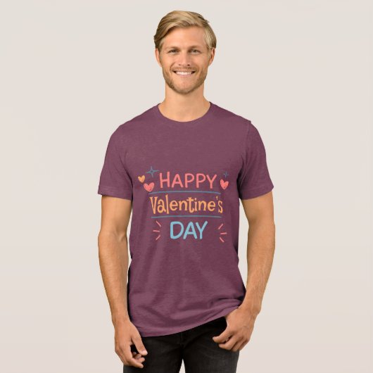 Valentine's Typography Sayings Tri-Blend Shirt (Voorkant volledig)