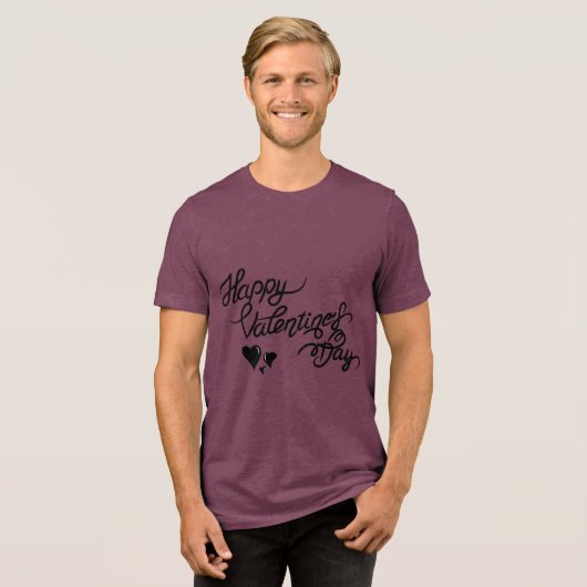Valentine's Typography Sayings Tri-Blend Shirt (Voorkant volledig)