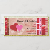 Valentine's Valentijnsfeest Admit One VIP Ticket Kaart (Voorkant)