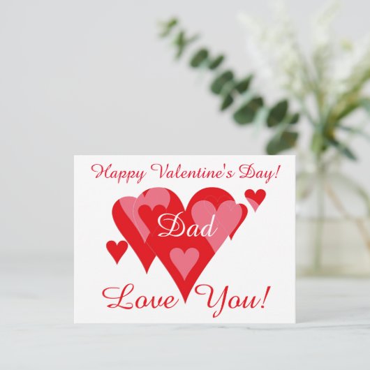 Valentines van Janz voor Papa Ik hou van Jou Briefkaart (Staand voorkant)