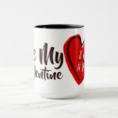 Valentine's Wees mijn Valentijn Hart Custom Wit Mok (Midden)