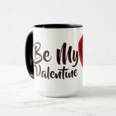 Valentine's Wees mijn Valentijn Hart Custom Wit Mok (Voorkant links)