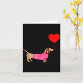 Valentines Weiner Daschund Doxie In Dog Dress  Kaart (Gele Bloem)