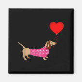 Valentines Weiner Daschund Doxie In Dog Dress  Magneet (Voorkant)