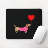 Valentines Weiner Daschund Doxie In Dog Dress  Muismat (Met muis)
