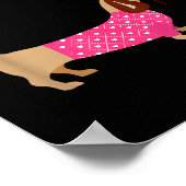 Valentines Weiner Daschund Doxie In Dog Dress  Poster (Hoek)