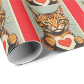 VALENTINESDAG LIEF TABBY KAT INP AKPAPIER CADEAUPAPIER (Rol Hoek)