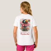 Valentinesliefdeskever op bloeiende roos t-shirt (Achterkant volledig)