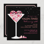 Valentini Martini Valentijnsdag Party Invitation Kaart (Voorkant / Achterkant)