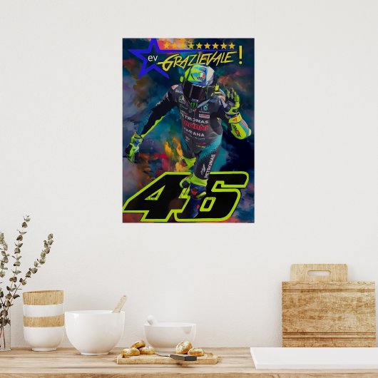 valentino rossi, moto gp legend,    the doctor 46, poster (Keuken)