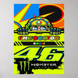 valentino rossi, moto gp legende, de dokter 46, poster