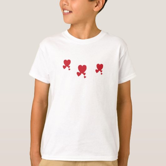 Valentin's Day Hearts T-Shirt Girl's (Voorkant)