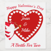 Valentin's Day Mousserende Wijnfles Personaliseer Wijn Etiket (Enkel label)