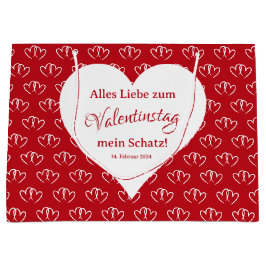 Valentinstag, zwei rote Herzen -  Groot Cadeauzakje