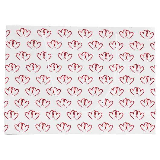 Valentinstag, zwei rote Herzen - Groot Cadeauzakje (Achterkant)