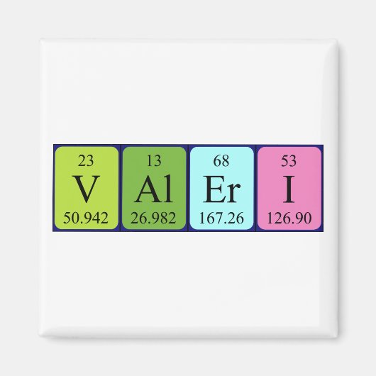Valeri periodieke lijstnaam magnet (Voorkant)