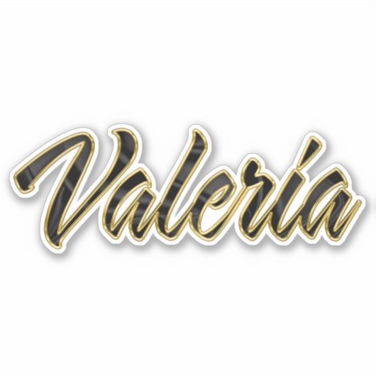 Valeria black gold Lettering Aufkleber Sticker (Voorkant)