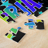 "VALERIA" Voornaam, geun "HAPPY BIRTHDAY" Legpuzzel (Zijkant)