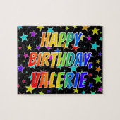 "VALERIE" First Name, Fun "HAPPY BIRTHDAY" Legpuzzel (Horizontaal)