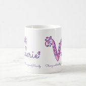Valerie-naam: decoratieve V-monogram-mok Koffiemok (Center)