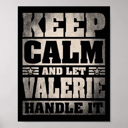 Valerie Naam Gepersonaliseerde Valerie Voornaam Poster (Voorkant)