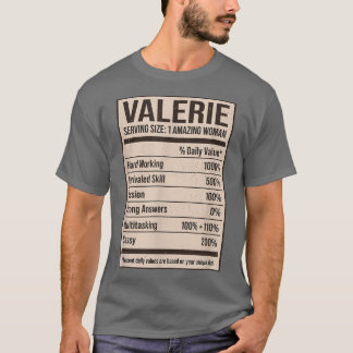 Valerie Nutrition Facts Name Nickname Alias Title T-shirt