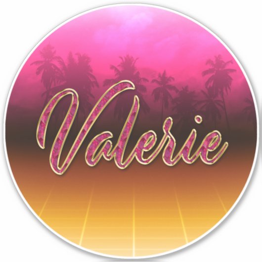 Valerie Vorname Name golden pink Aufkleber Sticker (Voorkant)