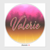 Valerie Vorname Name golden pink Aufkleber Sticker (Vel)