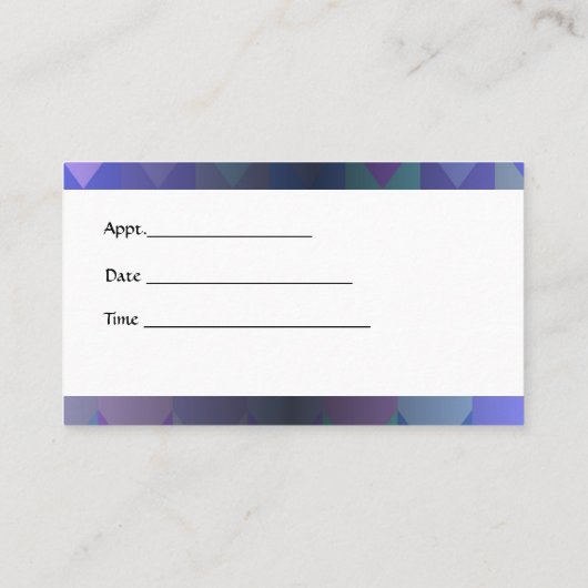 Valerie's Feather Wings Earring Visitekaartje (Achterkant)