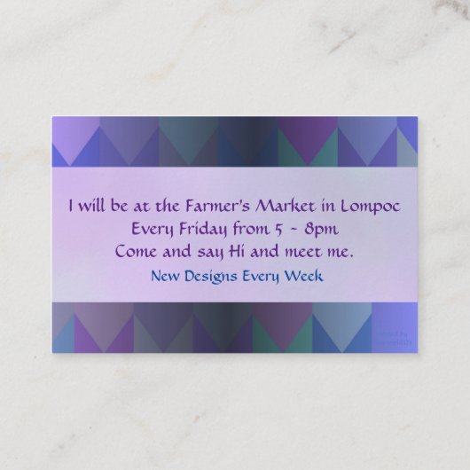 Valerie's Feather Wings Visitekaartje (Achterkant)