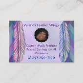 Valerie's Feather Wings Visitekaartje (Voorkant)