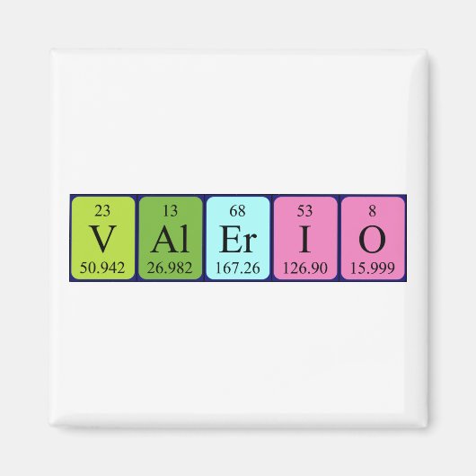 Valerio periodieke lijstnaam magnet (Voorkant)