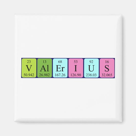 Valerius periodieke lijstnaam magnet (Voorkant)
