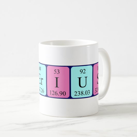 Valerius periodieke lijstnaam mok (Voorkant rechts)